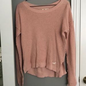 Hollister women’s light pink textured crew sweater